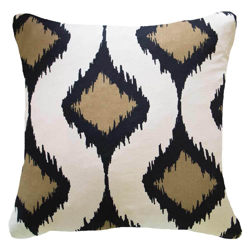 Inner Ikat Cluster Black Lounge Cushion 55 x 55 cm-abc