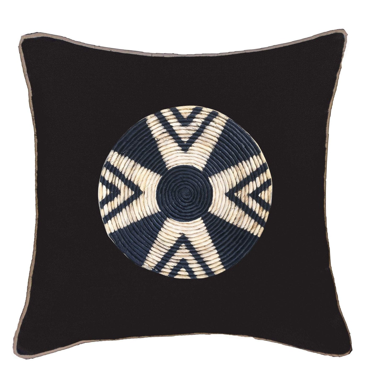 Place Mat Star Black Lounge Cushion 55 x 55 cm-Accessories-Bandhini Homewear Design-Black-22 x 22--abc