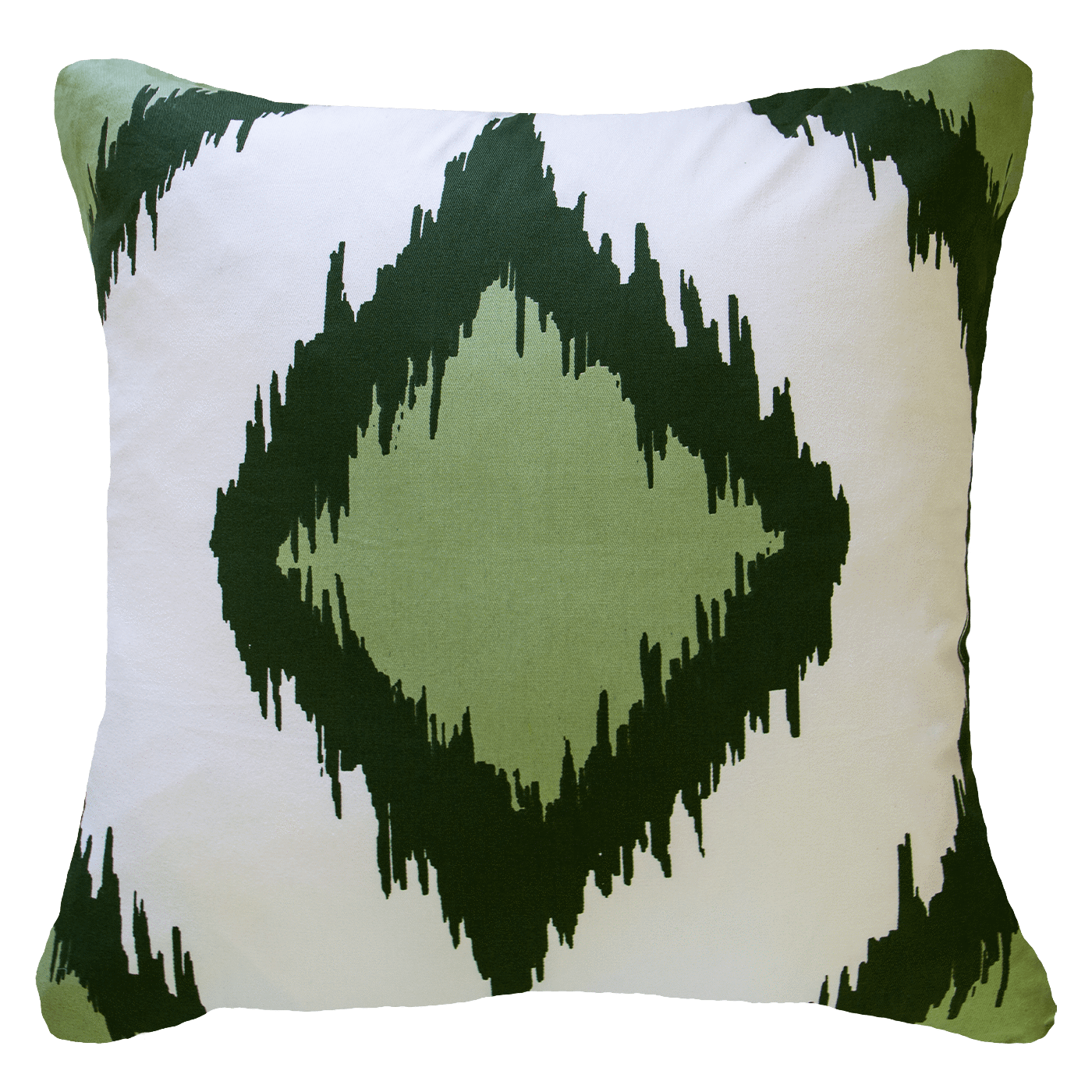 Inner Ikat Solitaire Green Lounge Cushion 55 x 55 cm-abc