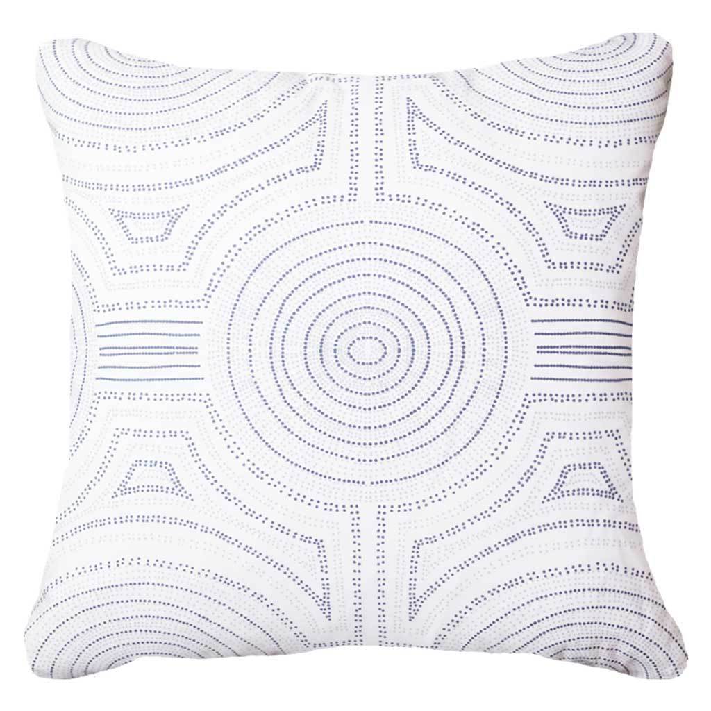 Outdoor Dreamtime Aboriginal Navy Lounge Cushion 55 x 55 cm-Outdoors-Bandhini Homewear Design-Navy-22 x 22--abc