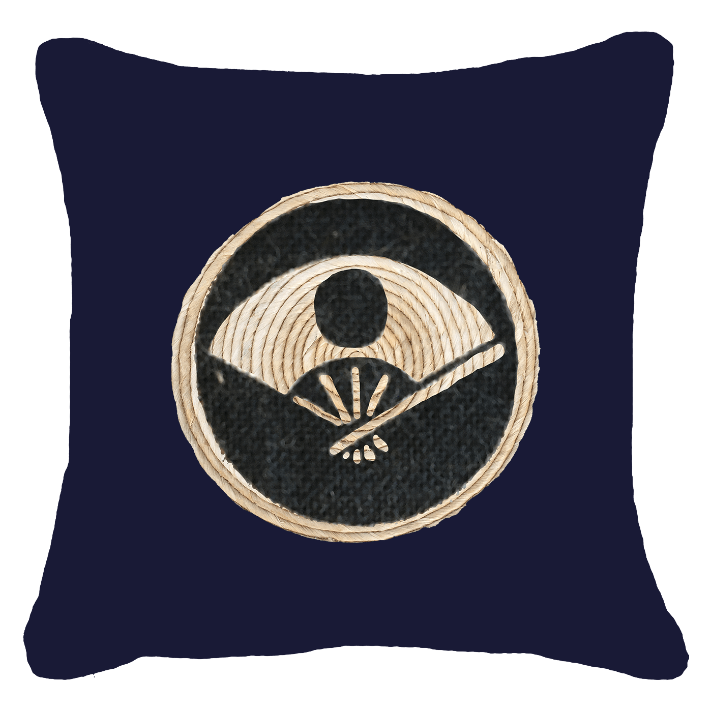 Place Mat Fan Navy Lounge Cushion 55 x 55 cm-Accessories-Bandhini Homewear Design-Navy-55 x 55 cm--abc