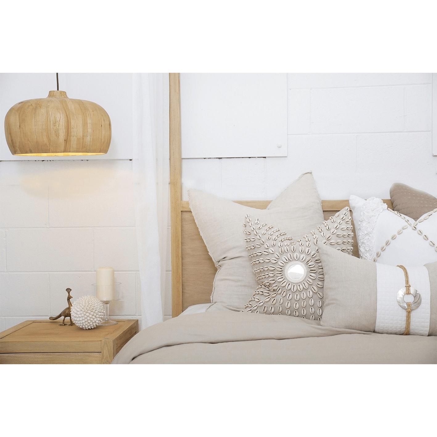 Shell Sash Linen Natural Cushion 35 x 53 cm-Accessories-Bandhini Homewear Design-Linen-14 x 21--abc