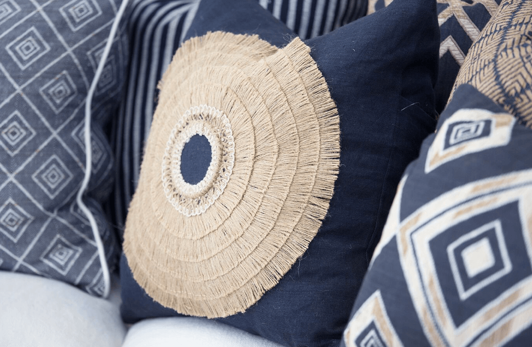 Shoowa Diamond Navy Lumber Cushion 35 x 53 cm-Accessories-Bandhini Homewear Design-Navy-14 x 21--abc