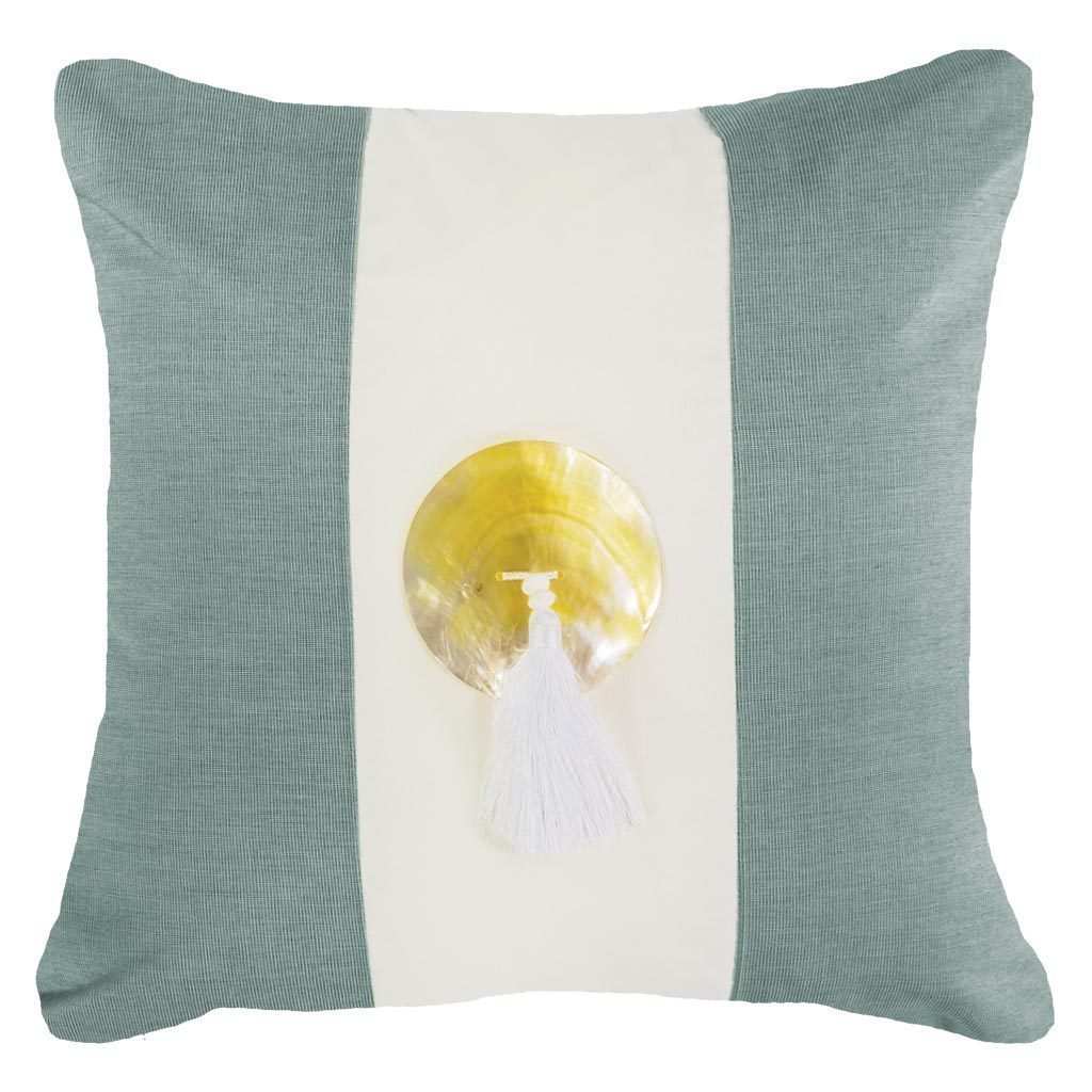 Outdoor Tassel Celadon Medium Cushion 50 x 50 cm-Outdoors-Bandhini Homewear Design-Celladon-19 x 19--abc