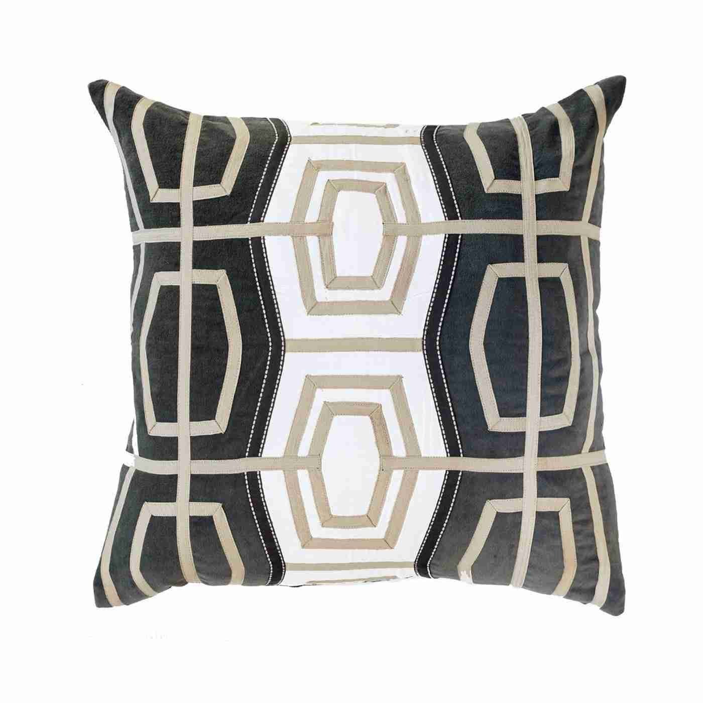 Lantern Rantan Dark Grey Medium Cushion 50 x 50 cm-abc