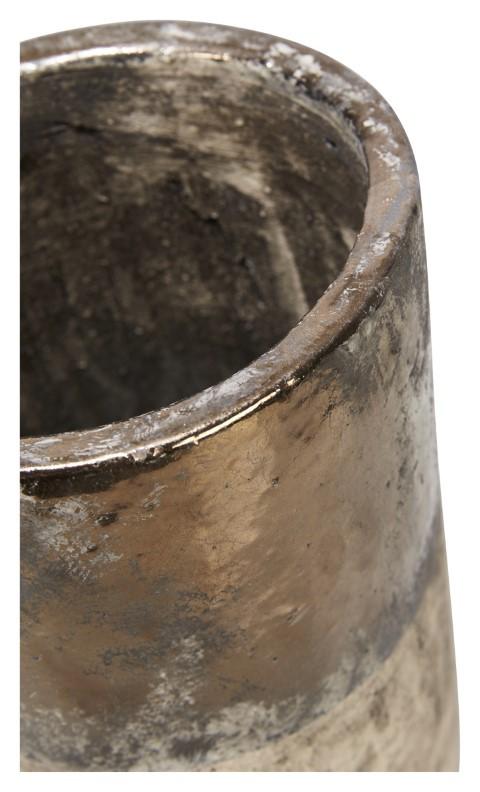 Metallic Fade Ceramic Tall Vase - Bronze/Natural-abc
