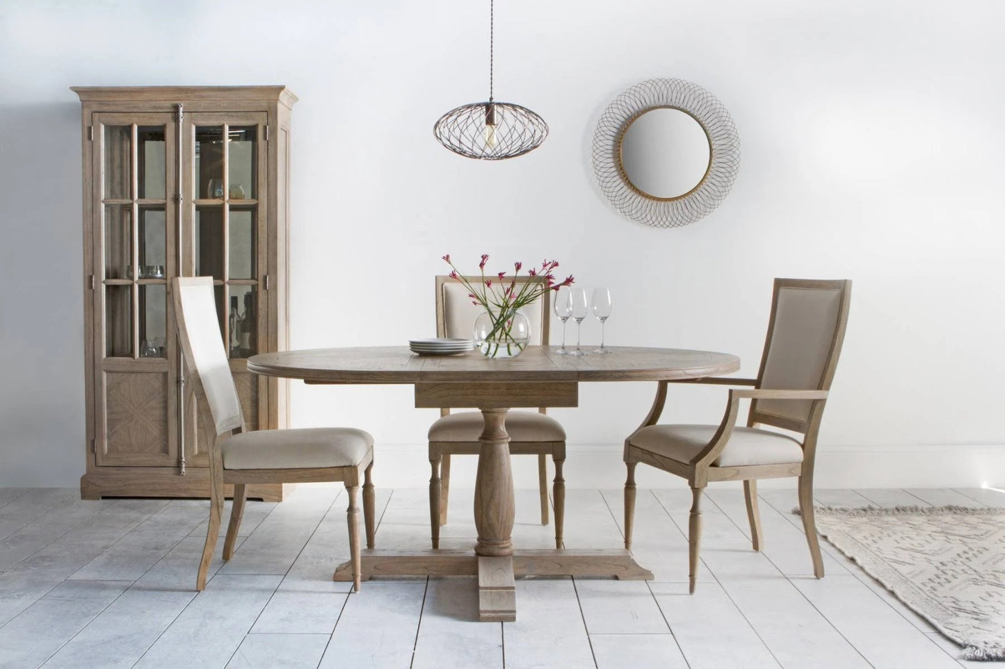 Makassar Round Extending Dining Table W1650 x D1200 x H750mm-abc