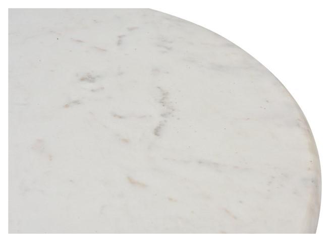 Pedastal Marble Iron Side Table - Antique Brass-Living-Home & Giftware-Default Title---abc