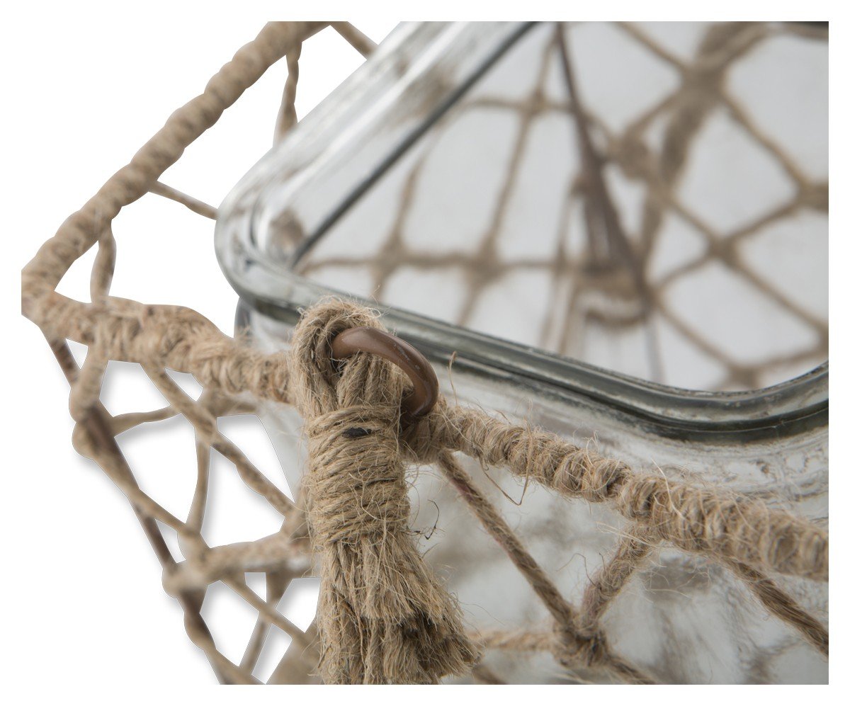 Makoto Jute and Glass Lantern-abc