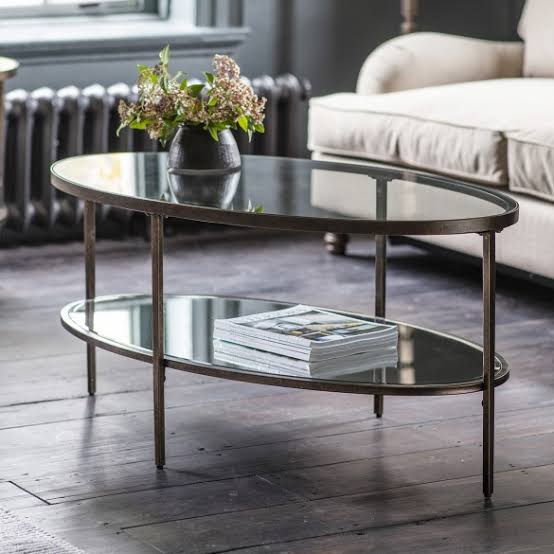 Hamza Bronze Metal and Glass Coffee Table-abc