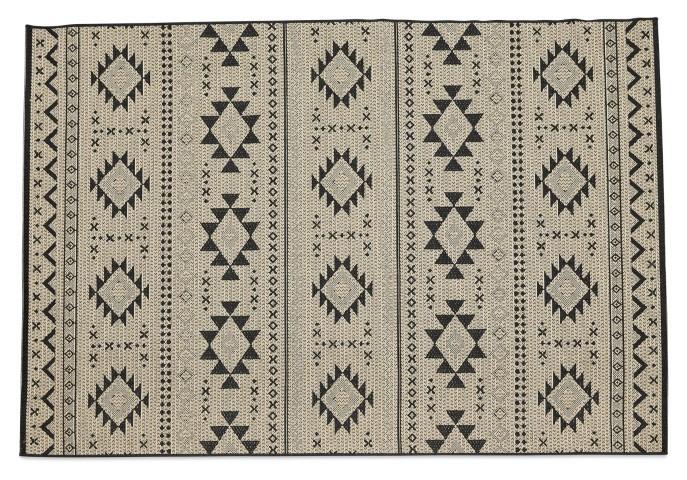 Layla Navo Jute Polypropylene Rug - Black/Jute-abc