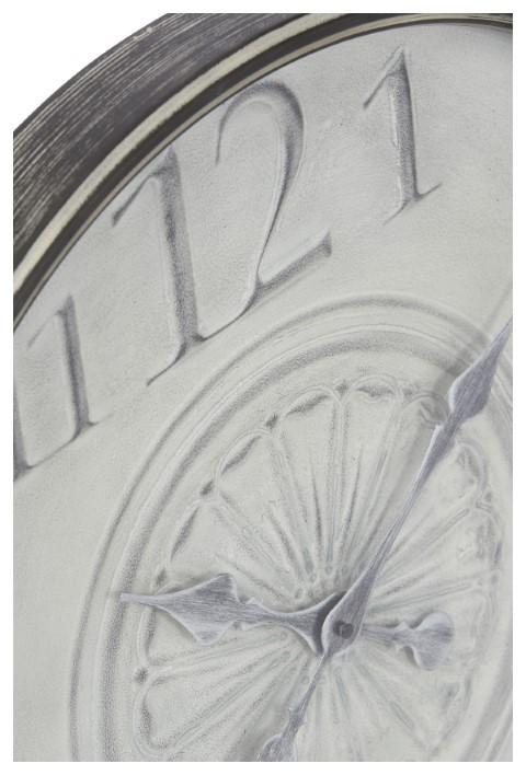 Fleur Classic Metal Clock 60cm - Antique Ivory-abc