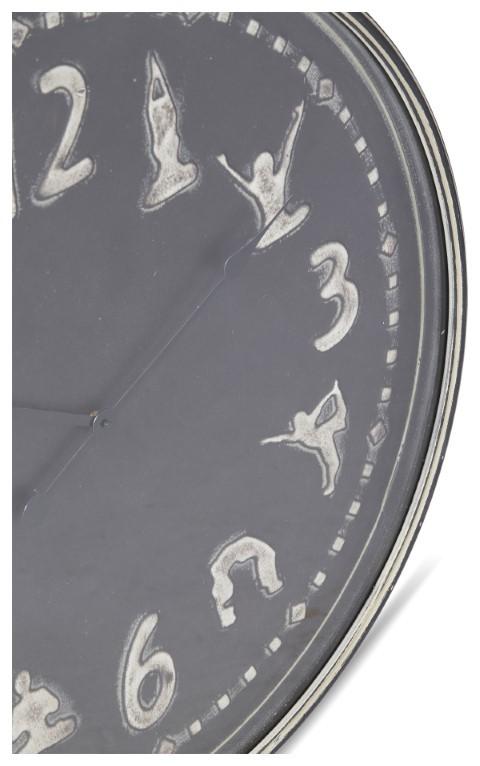 Yoga Central Metal Wall Clock 72cm - Antique Dark Grey-Accessories-Home & Giftware-Default Title---abc