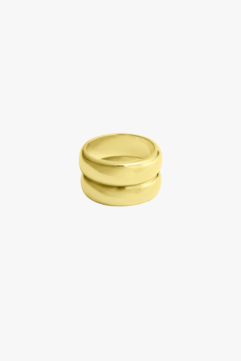 Double Trouble ring gold plated-abc