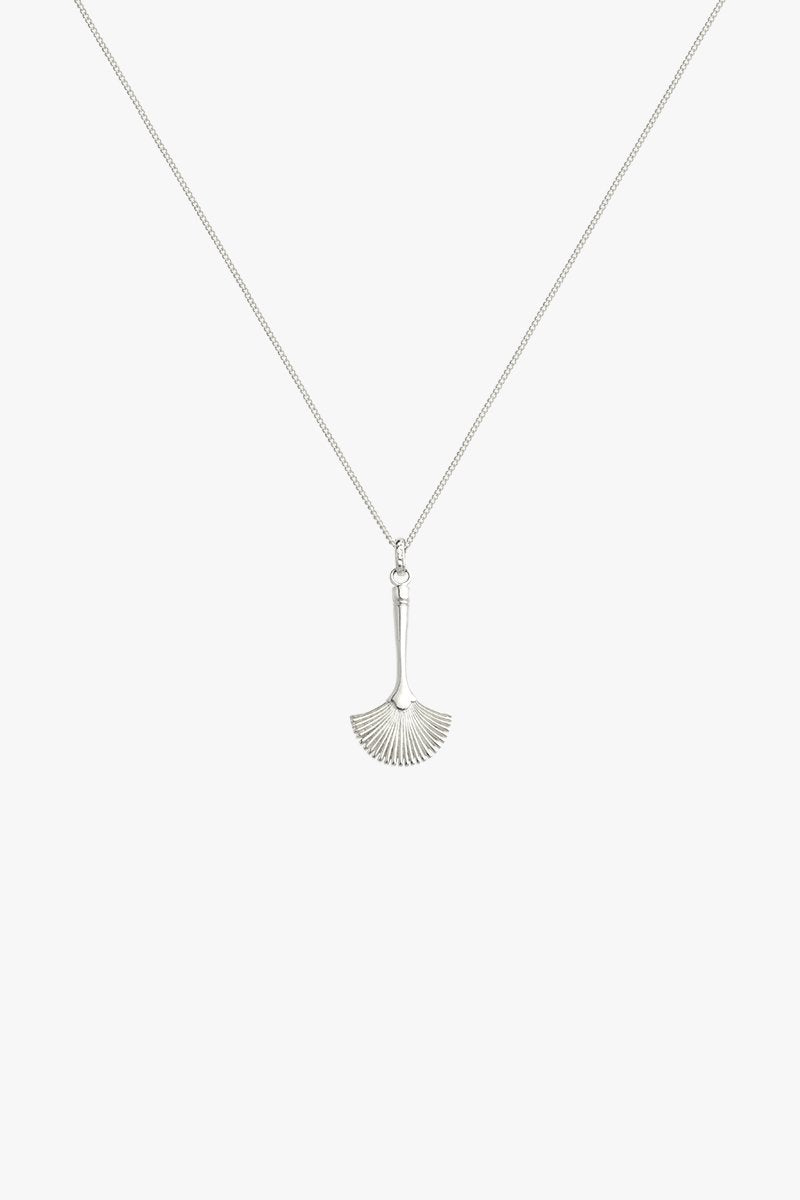 Fan brush pendant silver-abc