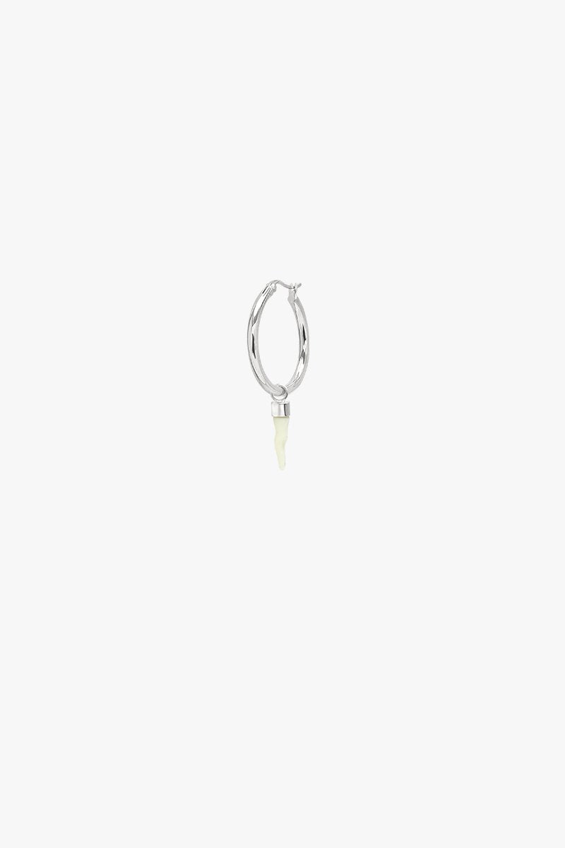 Ivory color earring charm silver-abc