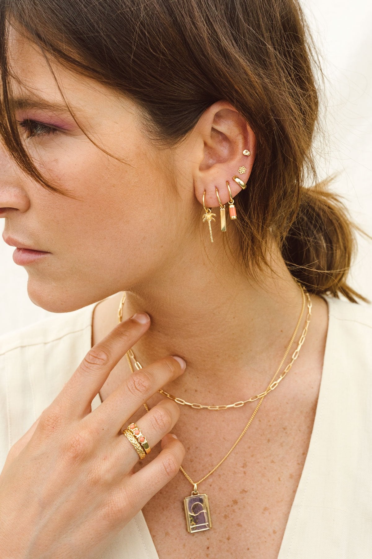 Cloud stud gold plated-abc