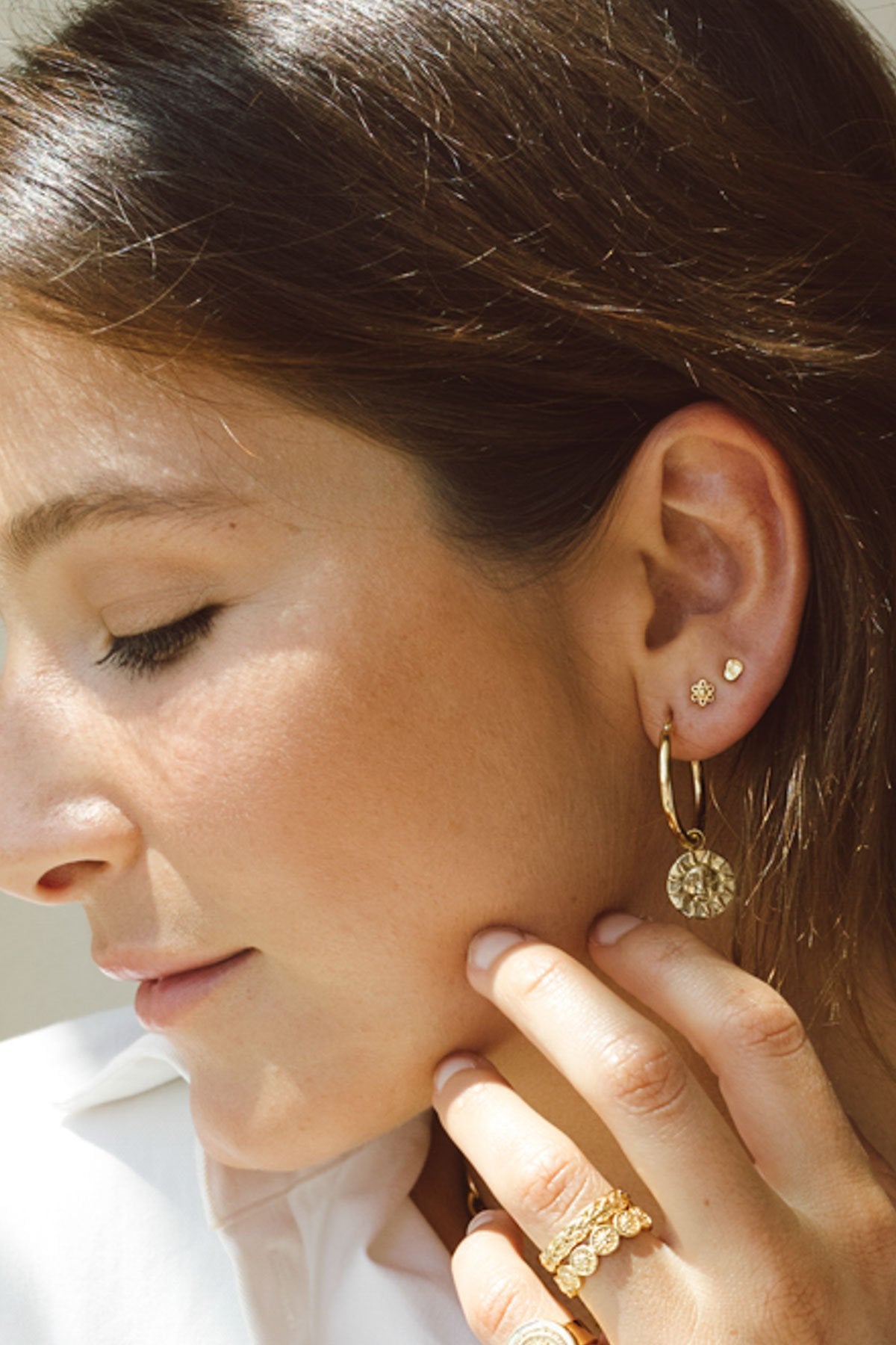 Cloud stud gold plated-abc