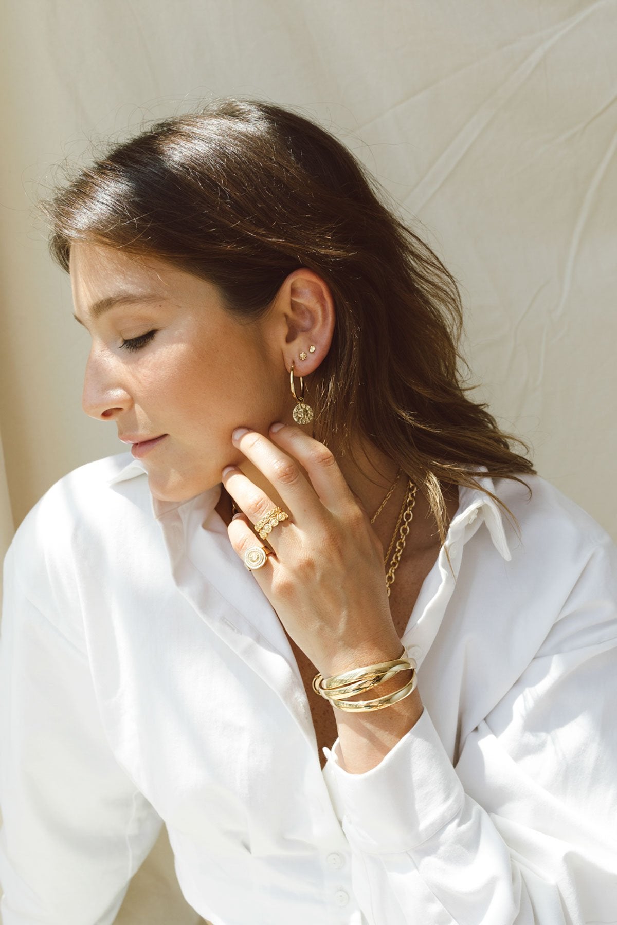 Cloud stud gold plated-abc