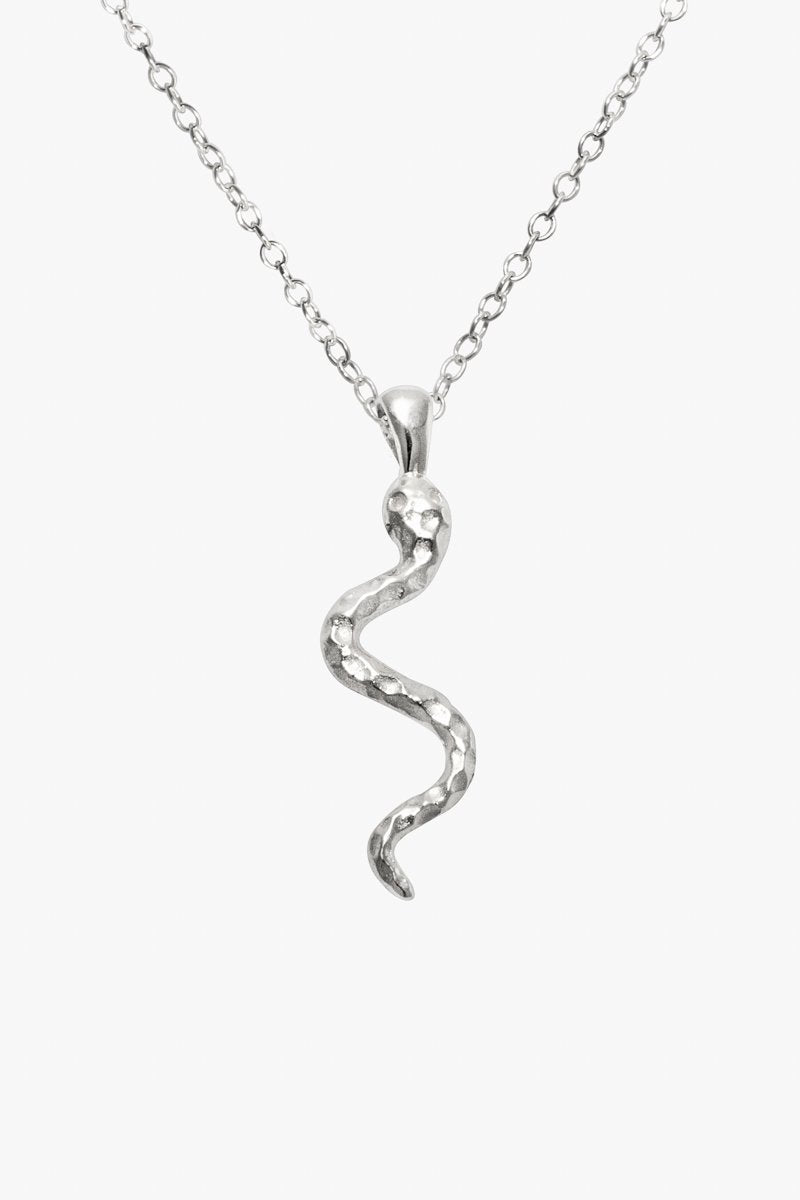 Snake necklace silver-Necklace-Wildthings_collectables-Silver---abc
