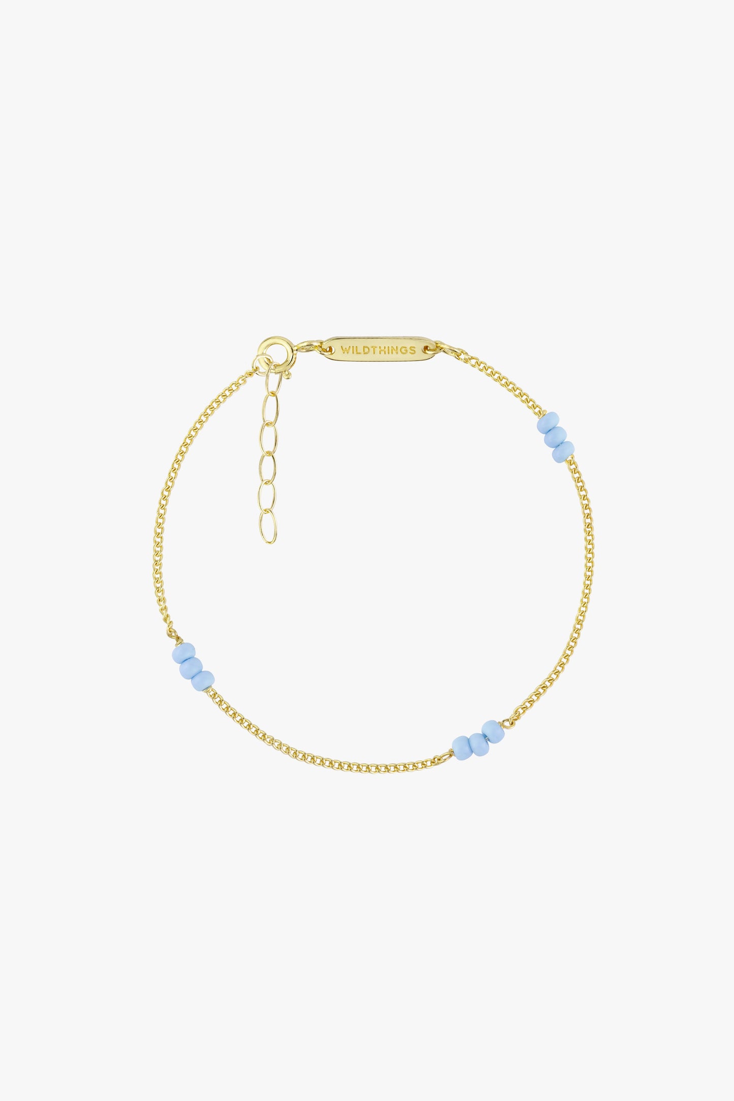 Triple blue beads bracelet gold plated-Bracelet-wildthings_collectables-Gold plated---abc