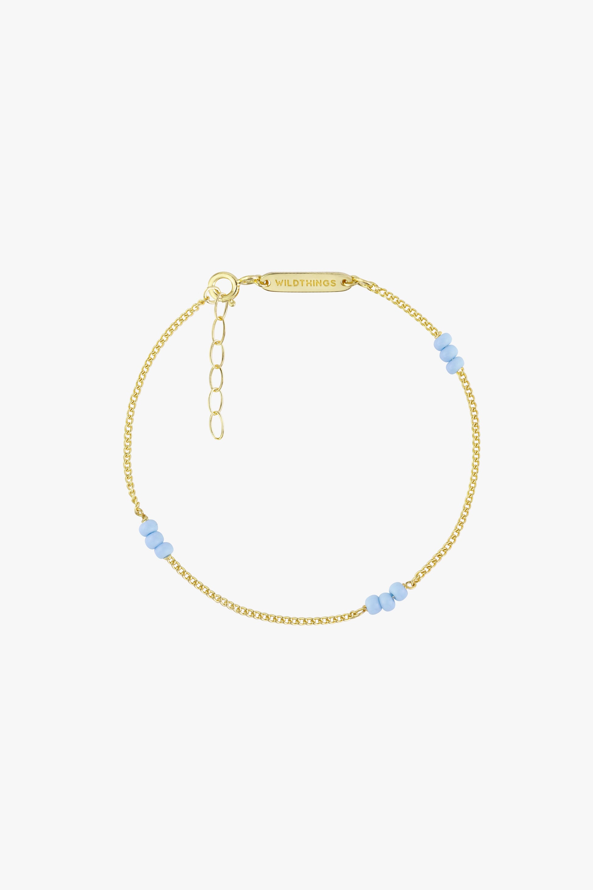 Triple blue beads bracelet gold plated-Bracelet-wildthings_collectables-Gold plated---abc