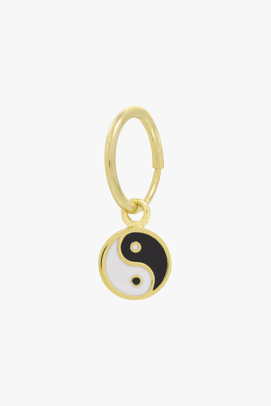 Yin yang enamel coin earring gold plated-Earring-wildthings_collectables-Gold Plated---abc