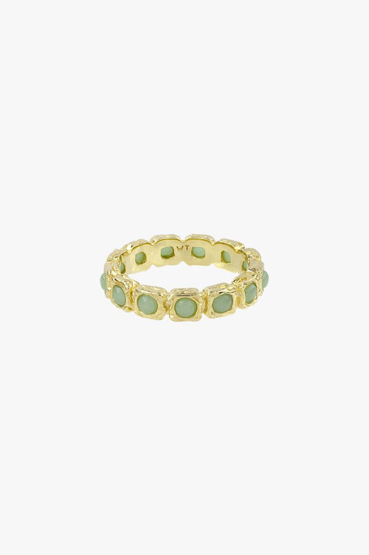 Eternity aqua ring gold plated-abc