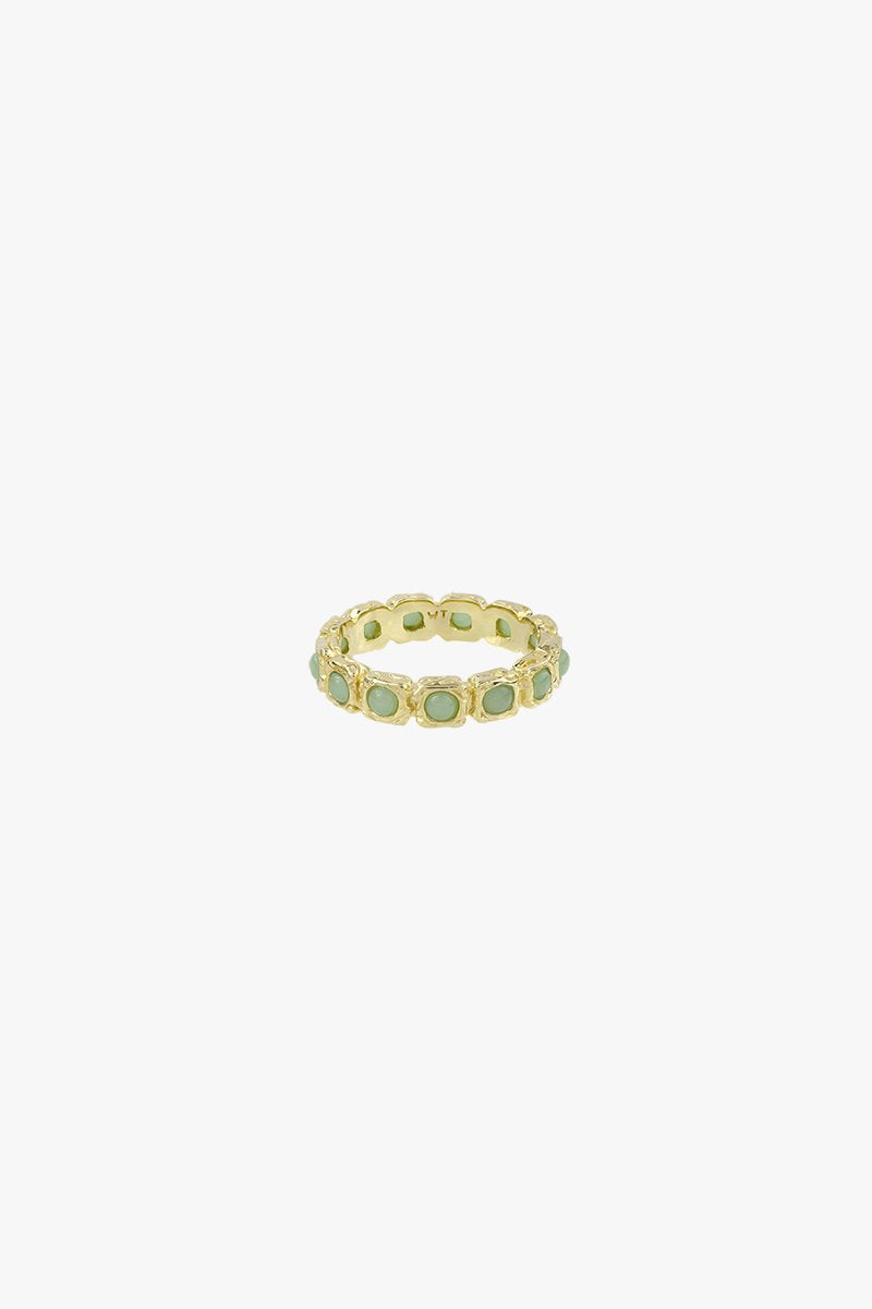 Eternity aqua ring gold plated-abc