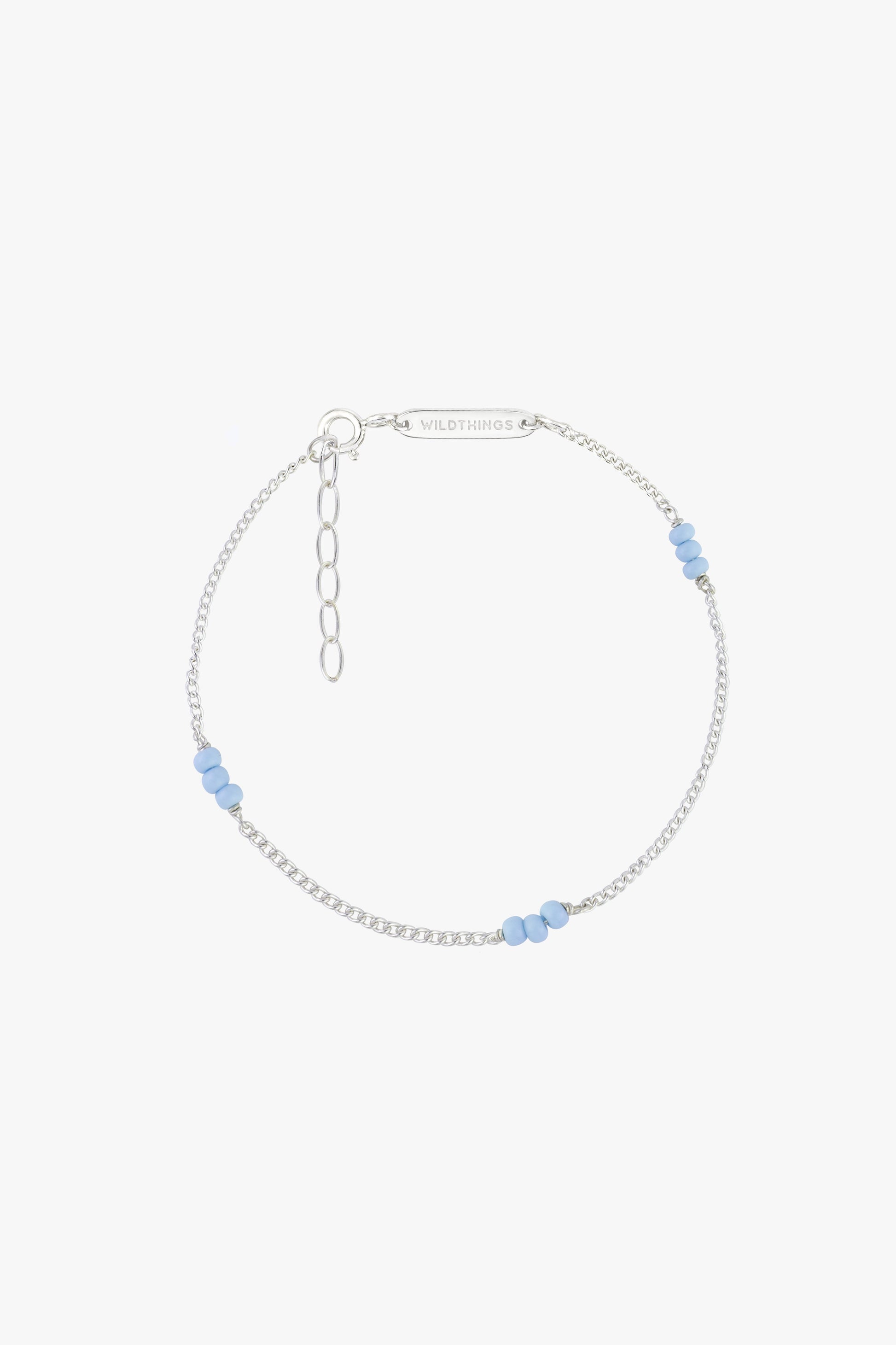 Triple blue beads bracelet silver-Bracelet-wildthings_collectables-Silver---abc