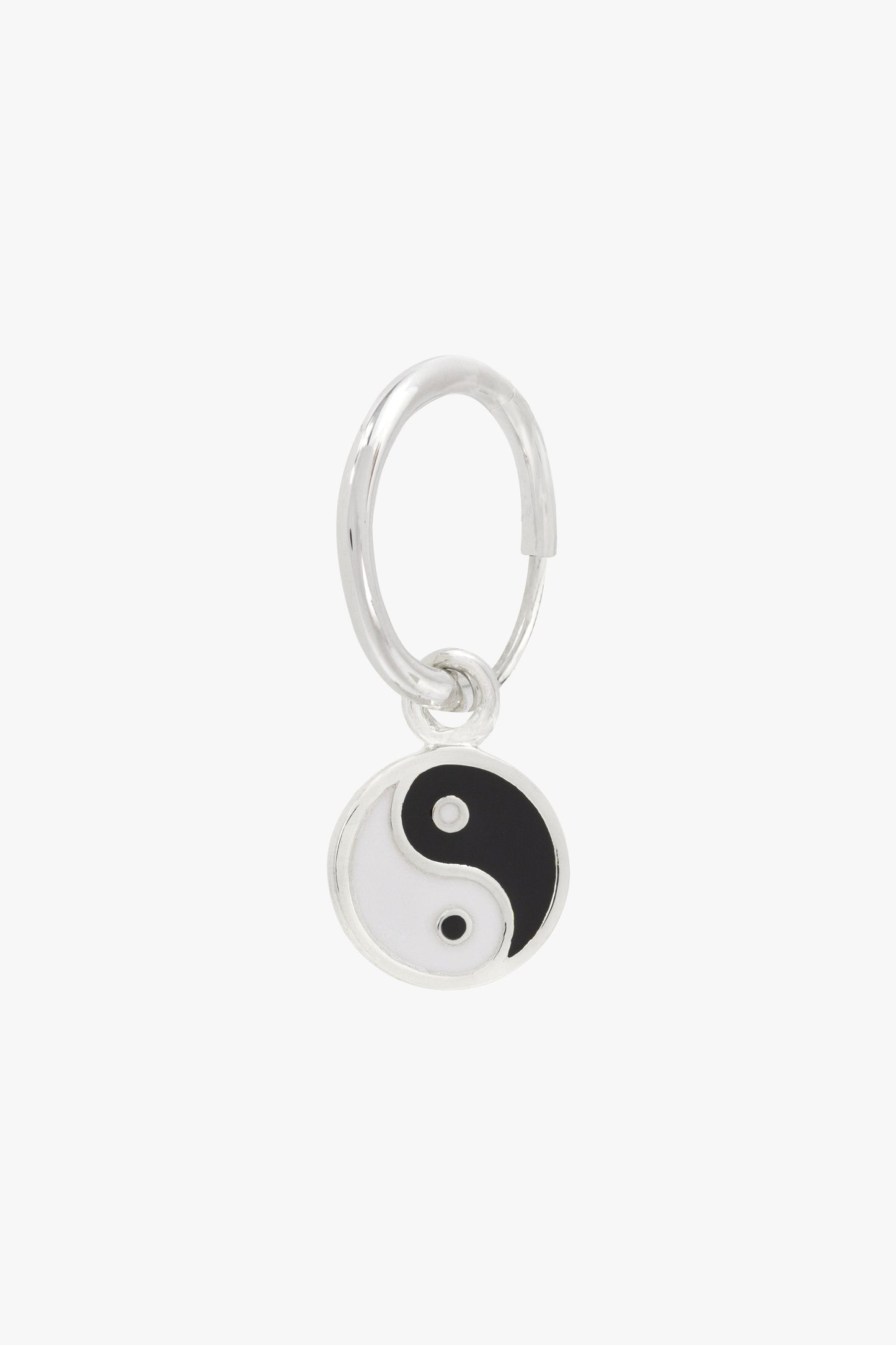 Yin yang enamel coin earring silver-Earring-wildthings_collectables-Silver---abc