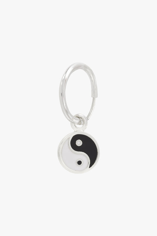 Yin yang enamel coin earring silver-Earring-wildthings_collectables-Silver---abc