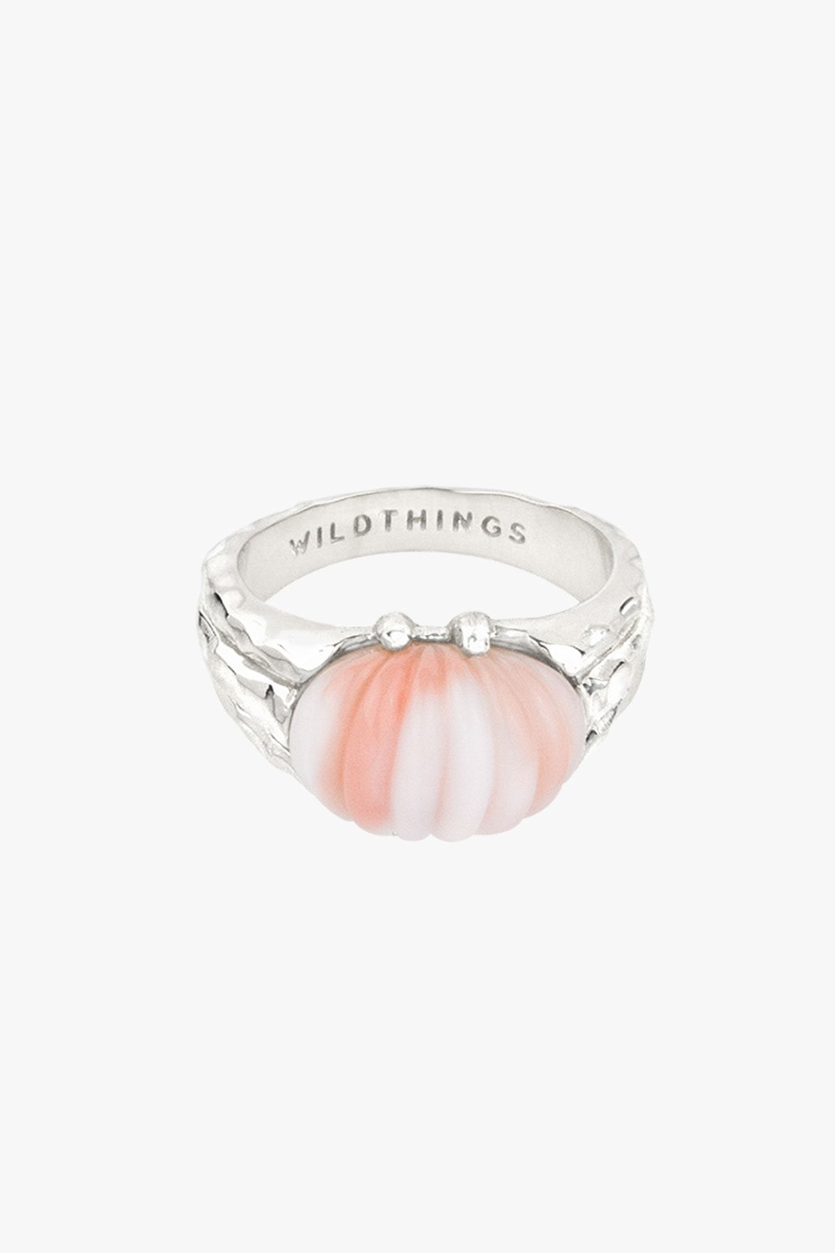 Dreamy shell pinky ring silver-abc