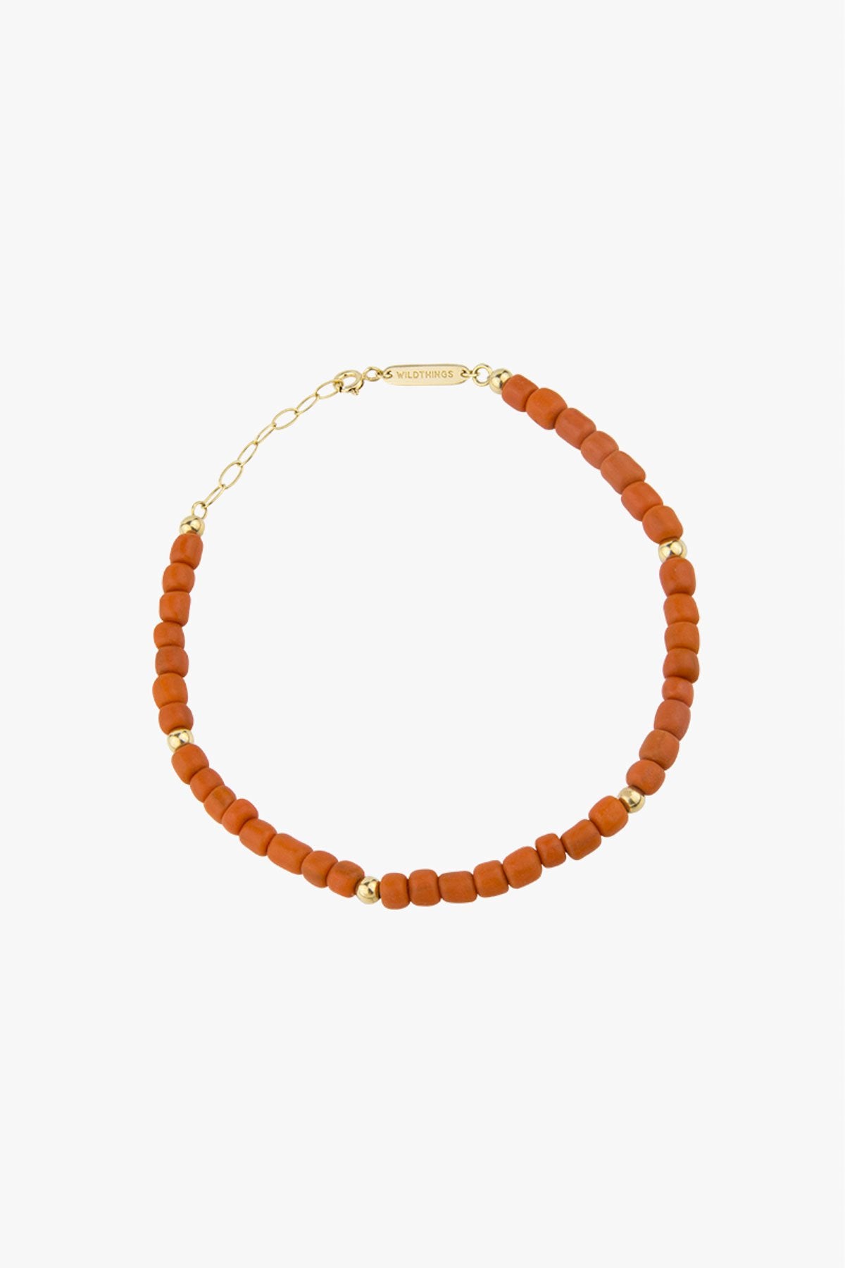 Coral color anklet gold plated-abc