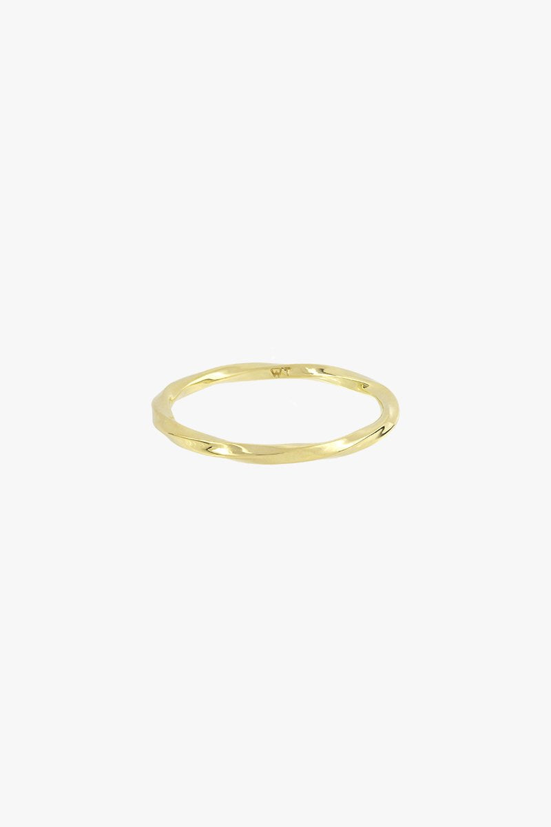 Hammered stacking ring gold plated-abc