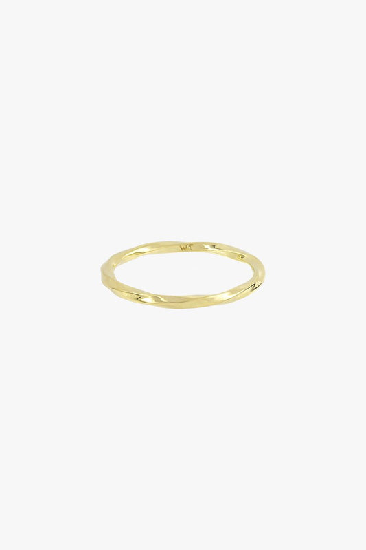 Hammered stacking ring gold plated-abc