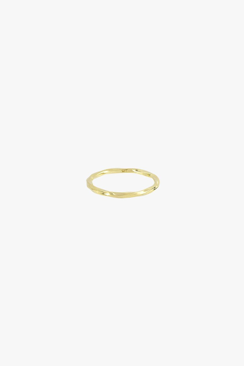 Hammered stacking ring gold plated-abc