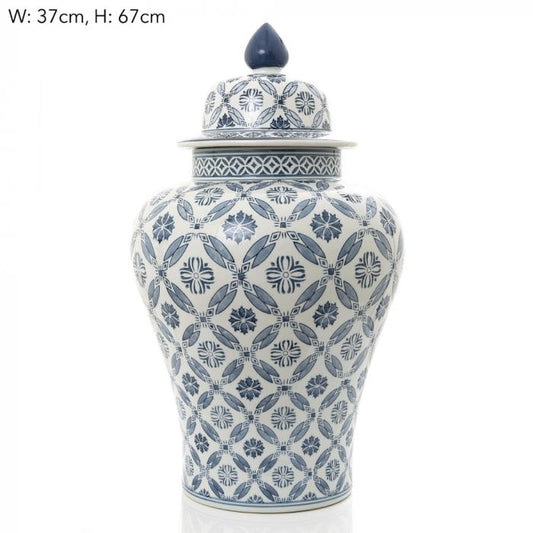 Ling Ginger Jar 37x37x67cm Blue White-abc