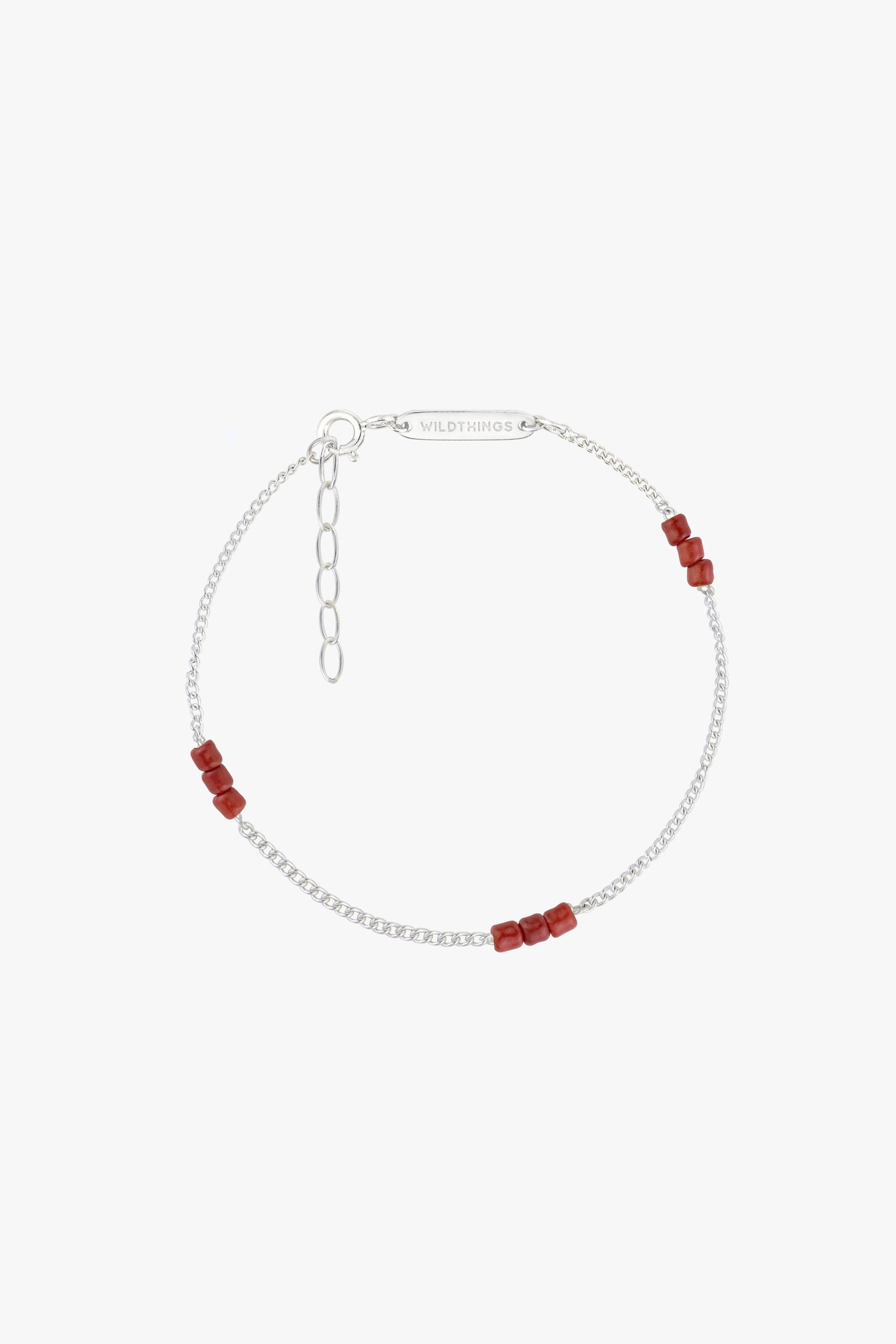 Triple red beads bracelet silver-Bracelet-wildthings_collectables-Silver---abc