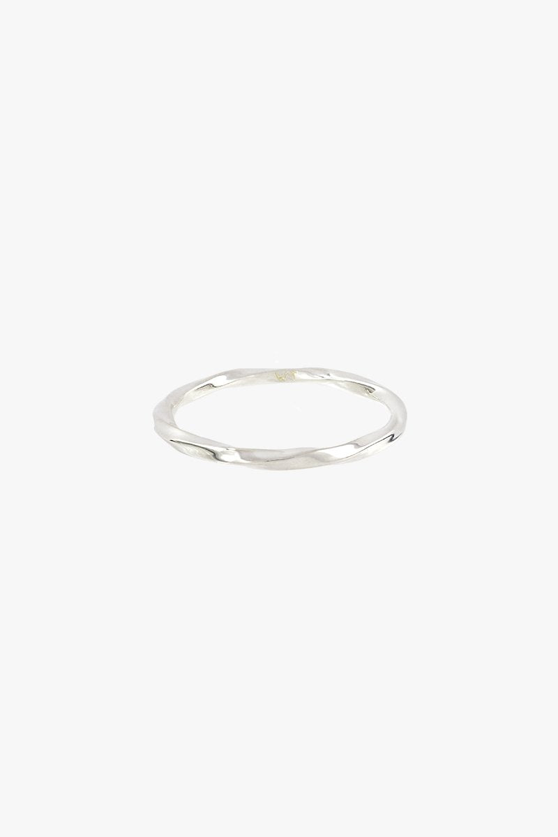 Hammered stacking ring silver-abc