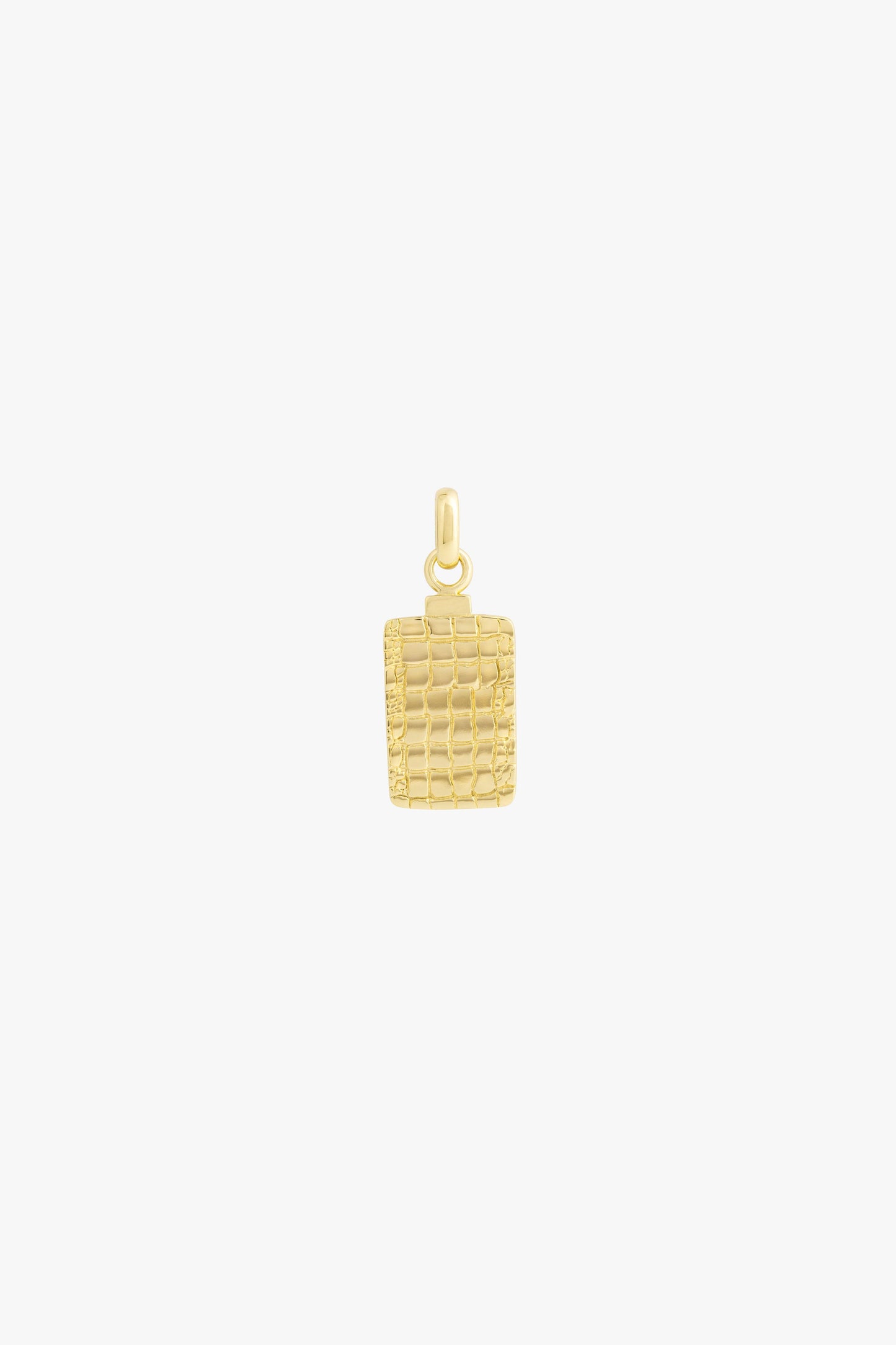 Crocodile skin pendant gold plated-abc