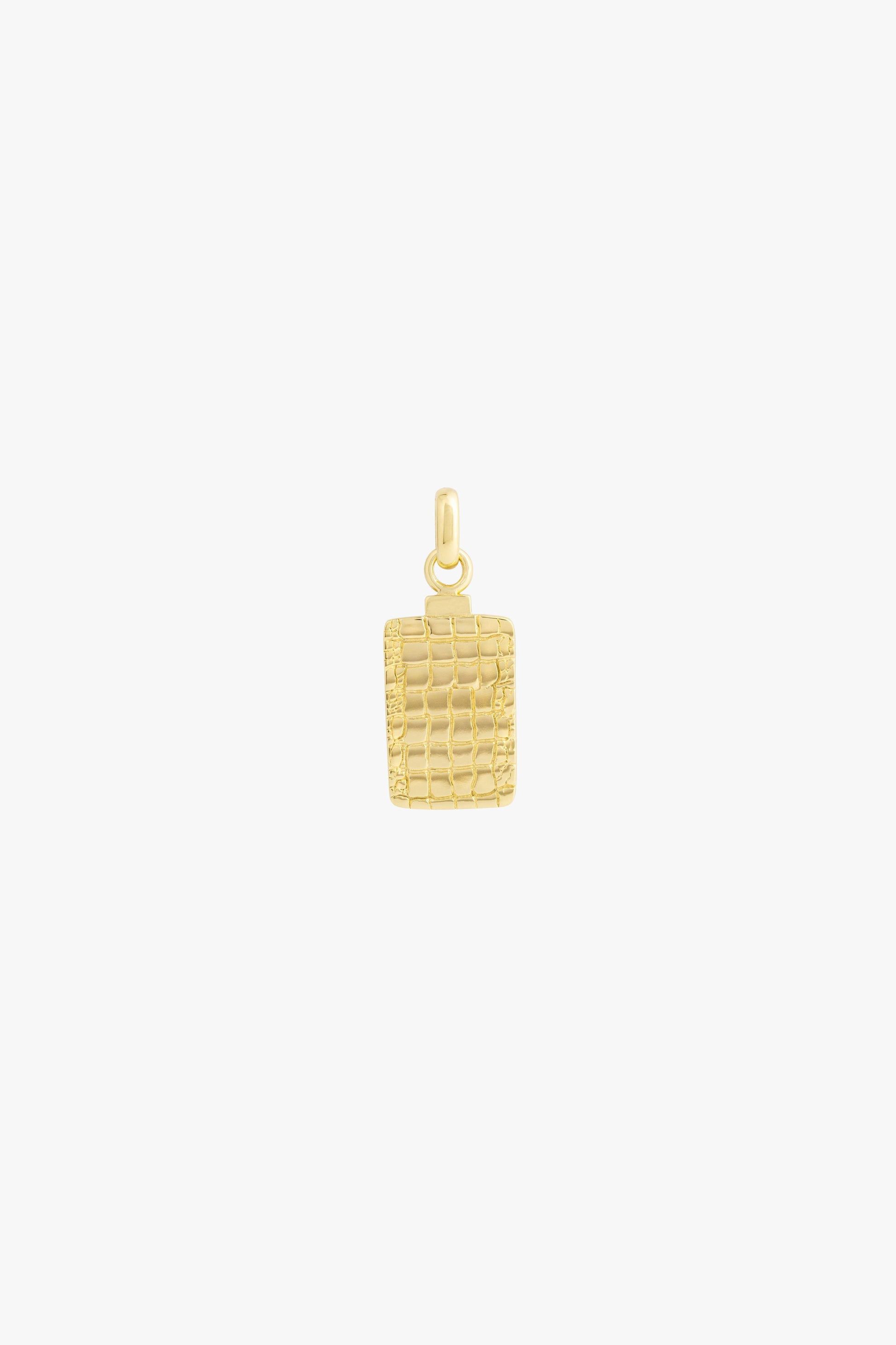 Crocodile skin pendant gold plated-abc