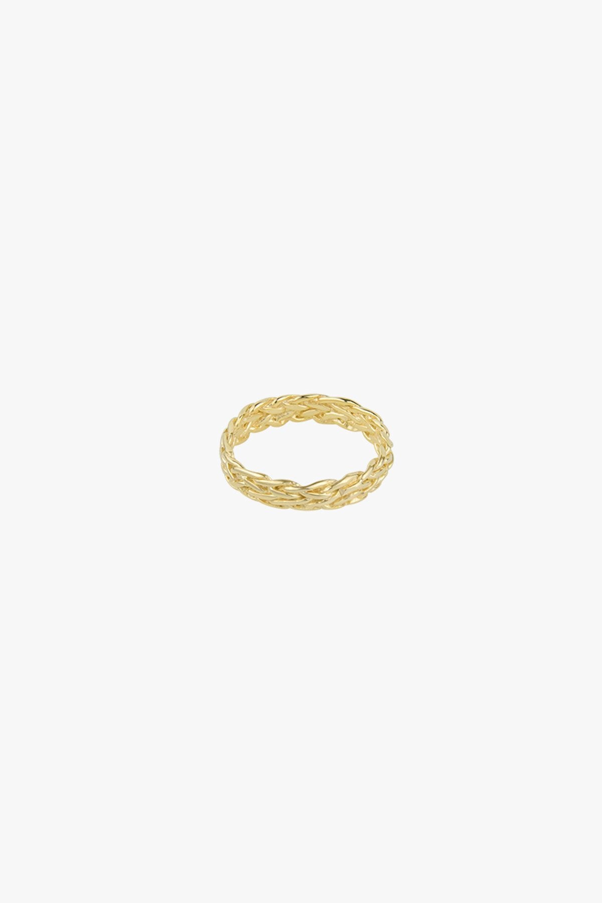 Five strand braided ring gold plated-abc