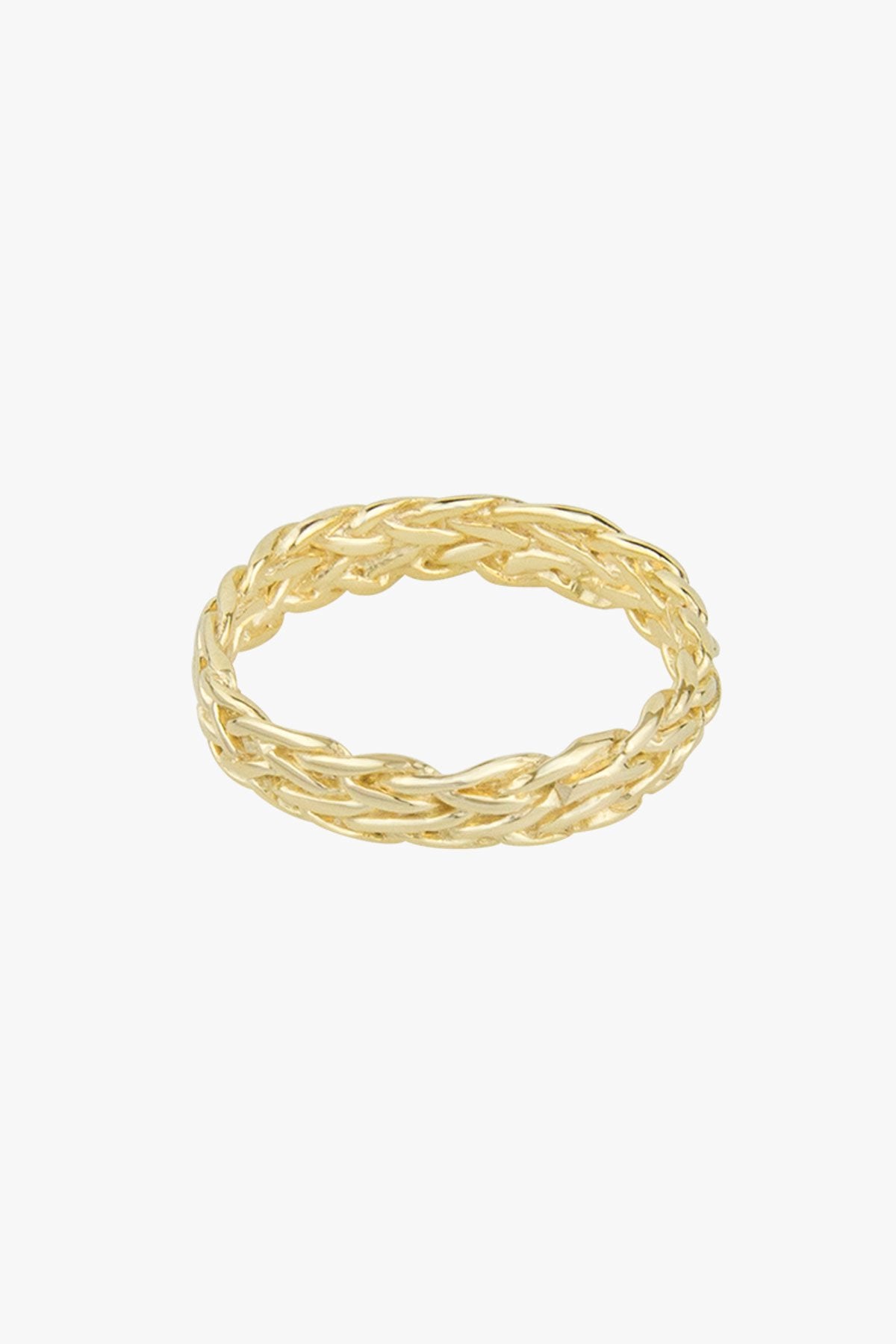 Five strand braided ring gold plated-abc