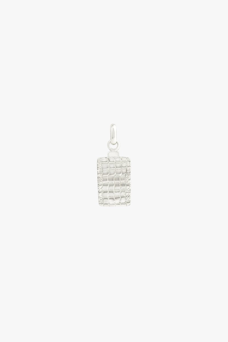 Crocodile skin pendant silver-abc