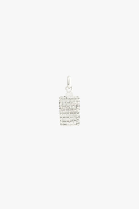 Crocodile skin pendant silver-abc