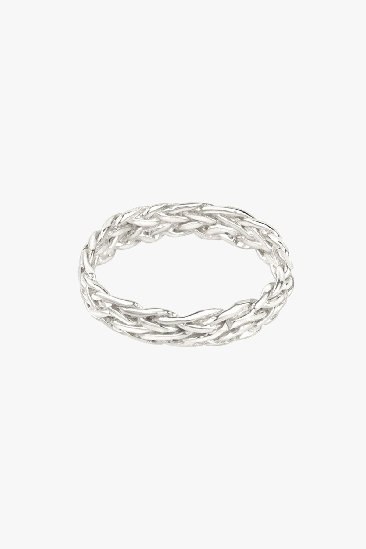 Five strand braided ring silver-abc