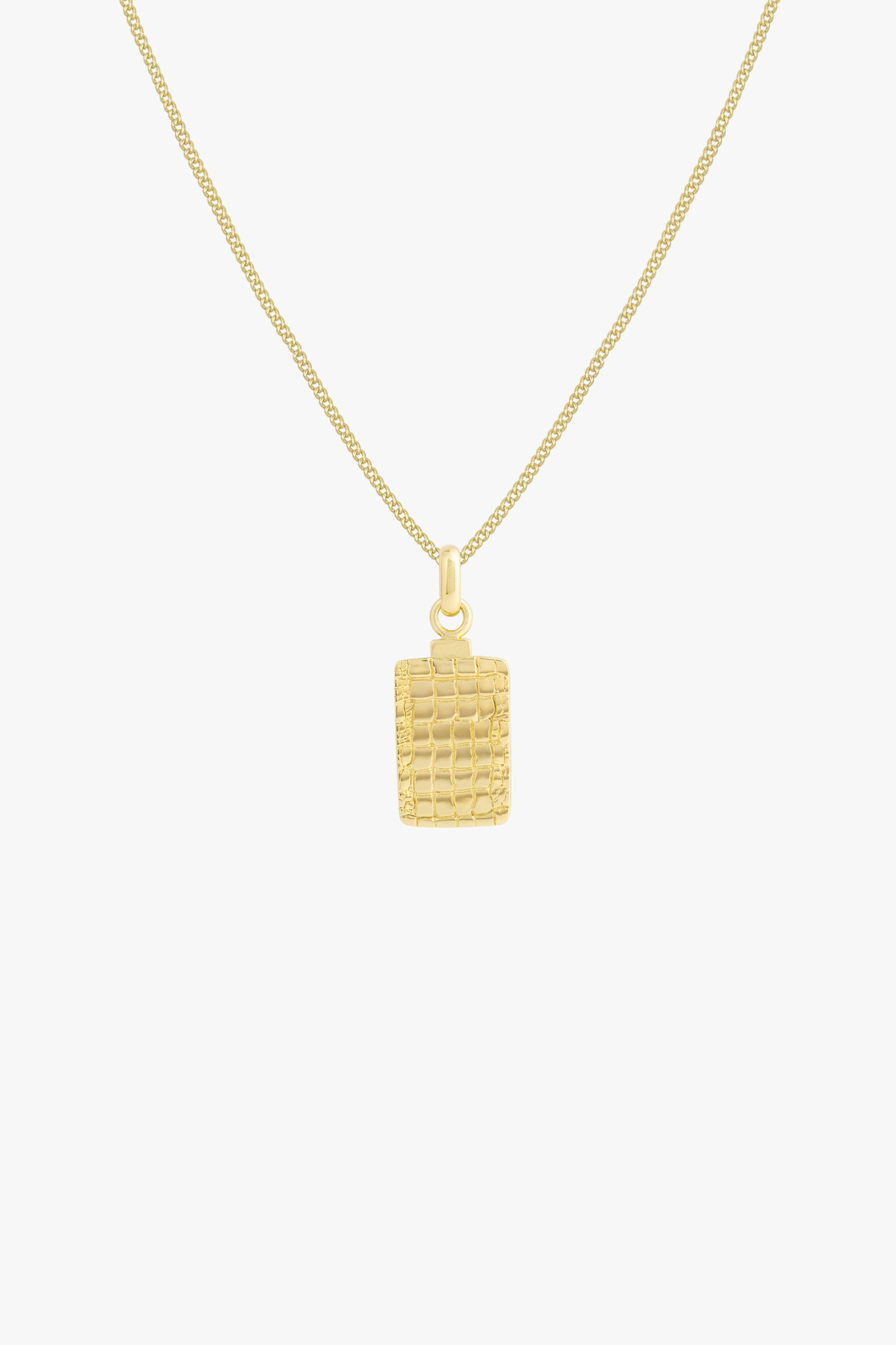 Crocodile skin pendant gold plated-abc