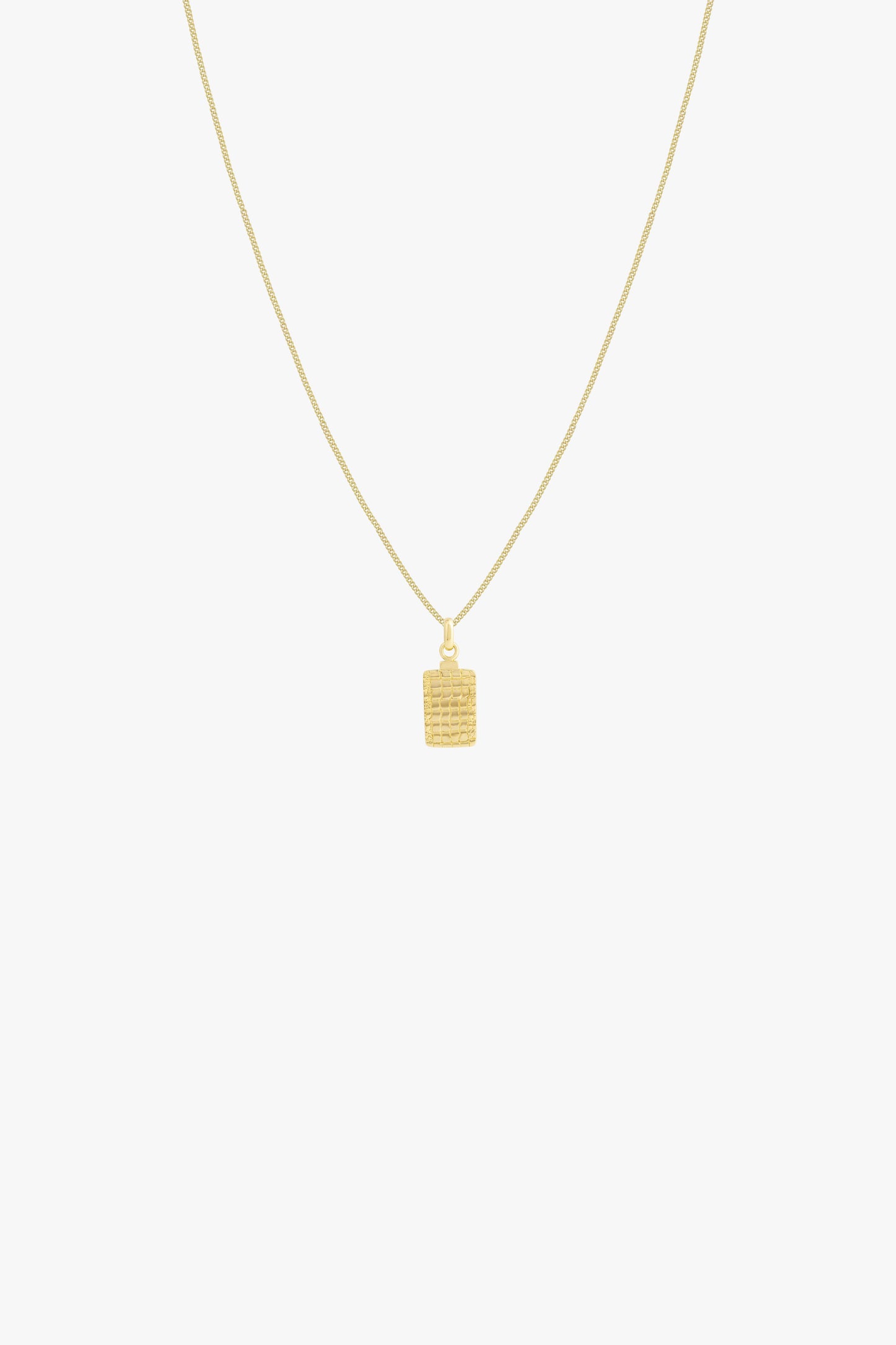 Crocodile skin pendant gold plated-abc