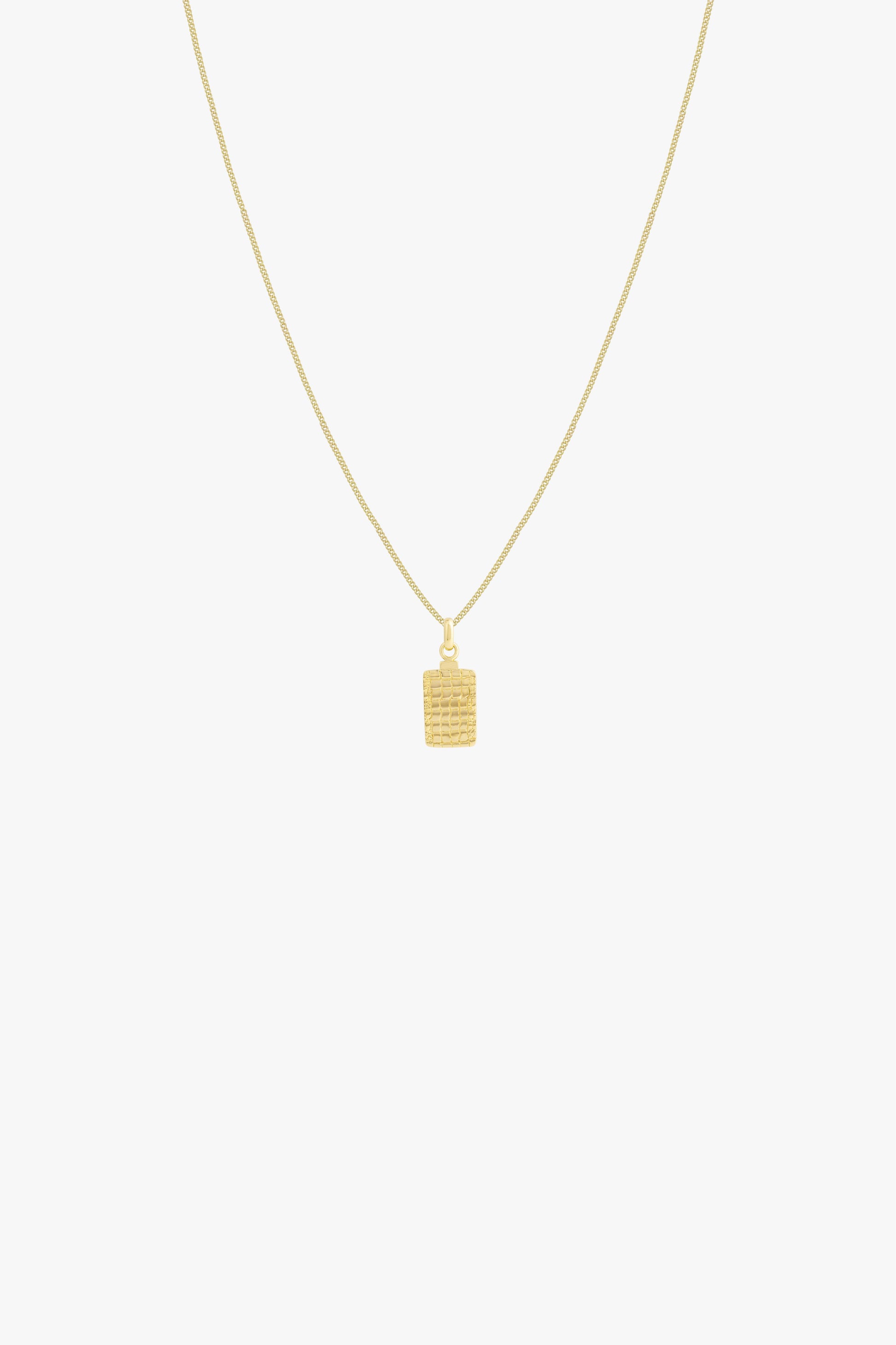 Crocodile skin pendant gold plated-abc